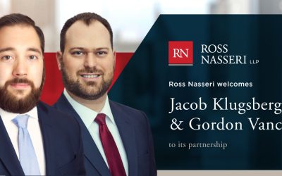 Ross Nasseri is delighted to welcome Jacob Klugsberg and Gordon Vance to its partnership.