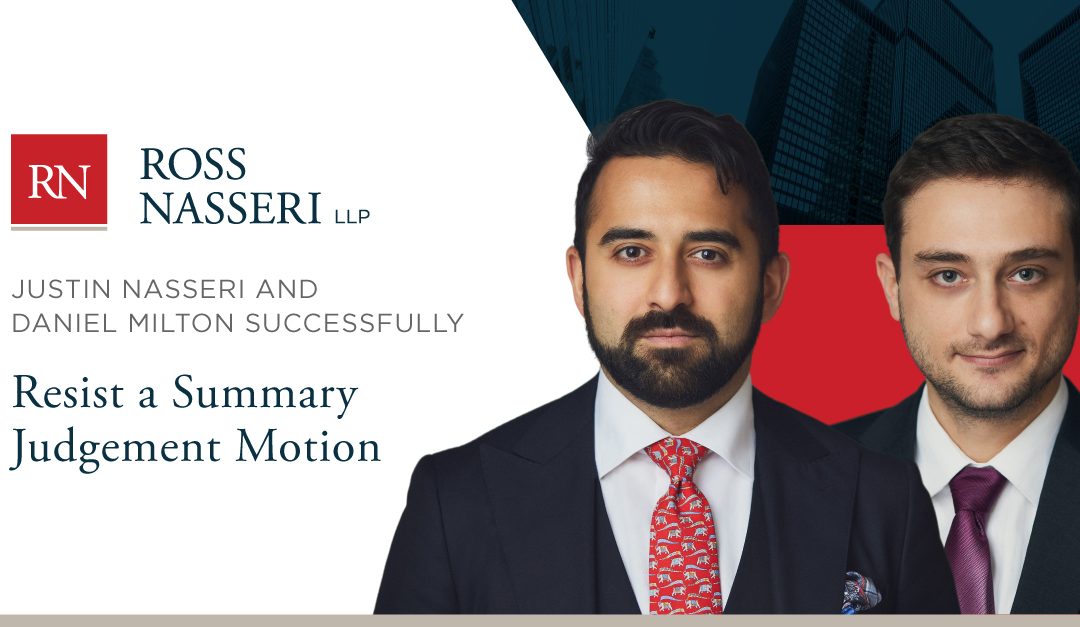Justin Nasseri and Daniel Milton victory in 2025 ONSC 4240 (Aon Inc. v. City of Peterborough)
