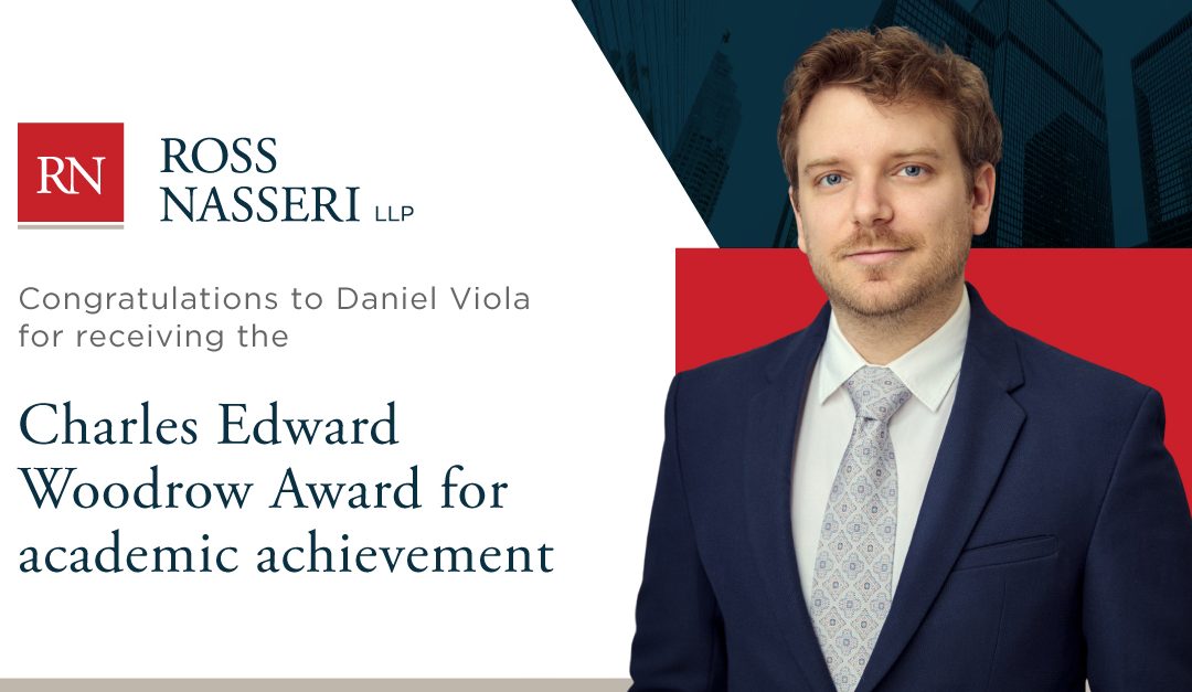 Congratulations to Daniel Viola for receiving the Charles Edward Woodrow Award for Academic Achievement