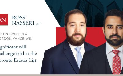 Justin Nasseri & Gordon Vance win a significant will challenge trial on the Toronto Estates List in Bayliss v. Burnham, 2025 ONSC 5376