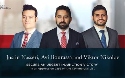 Justin Nasseri, Avi Bourassa, and Viktor Nikolov win an urgent interlocutory injunction in The Morgan Investments Group Inc. v. Adi Development Group Inc. et al.